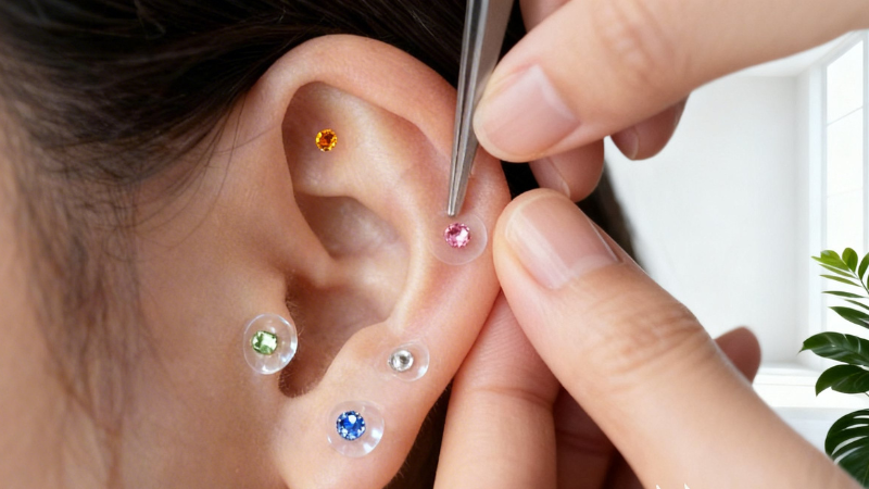 耳つぼジュエリー cocoiro講座 施術体験の様子