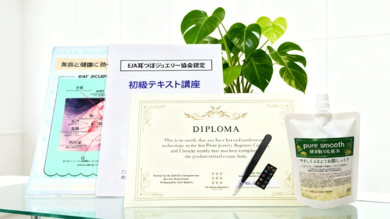 耳つぼジュエリー cocoiro講座 教材とディプロマ