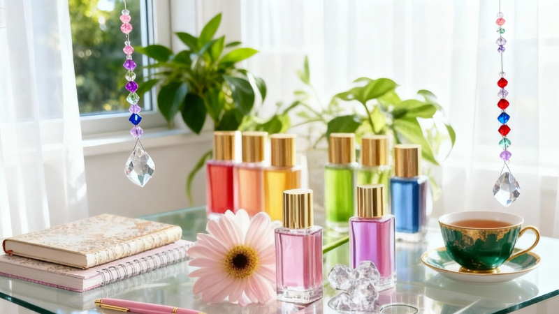 サンキャッチャー・カラーセラピー初級講座 完成作品