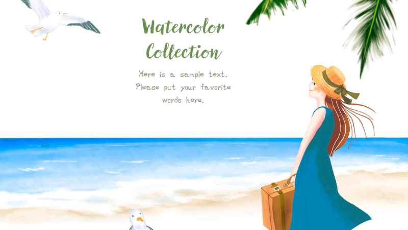 青の服をまとい、海に向かって立つ女性の後ろ姿──心と対話する時間の象徴