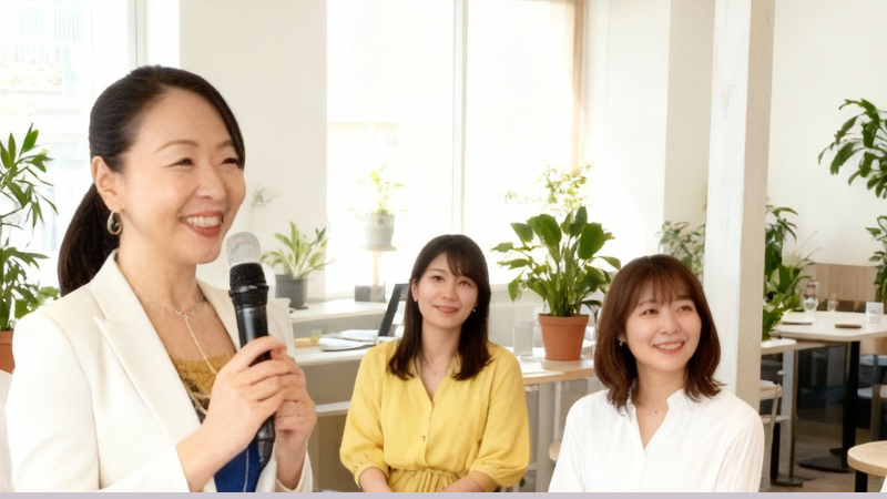 トレーナー講師がセミナーをしてる画像