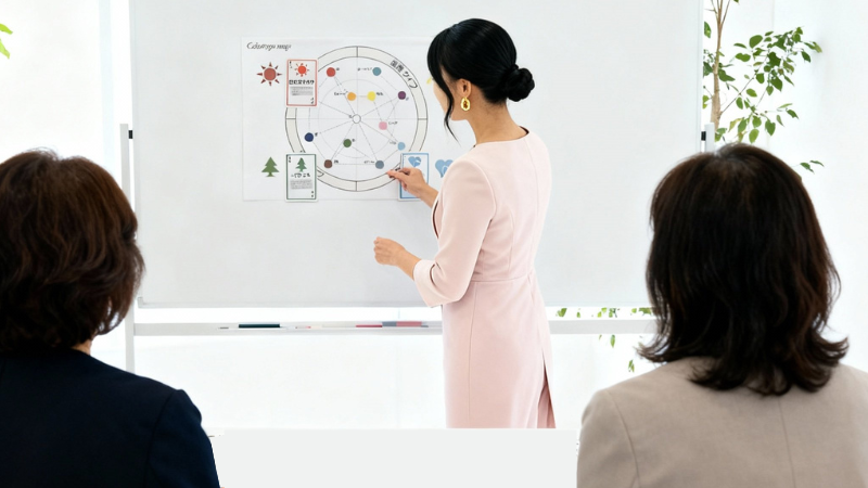 カラータイプカードを使ったカードワーク講座の様子