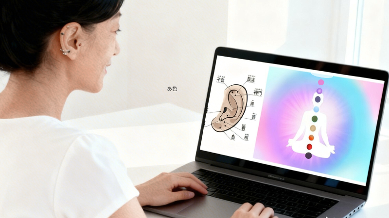 オンラインで学ぶ耳つぼジュエリーとチャクラカラー講座