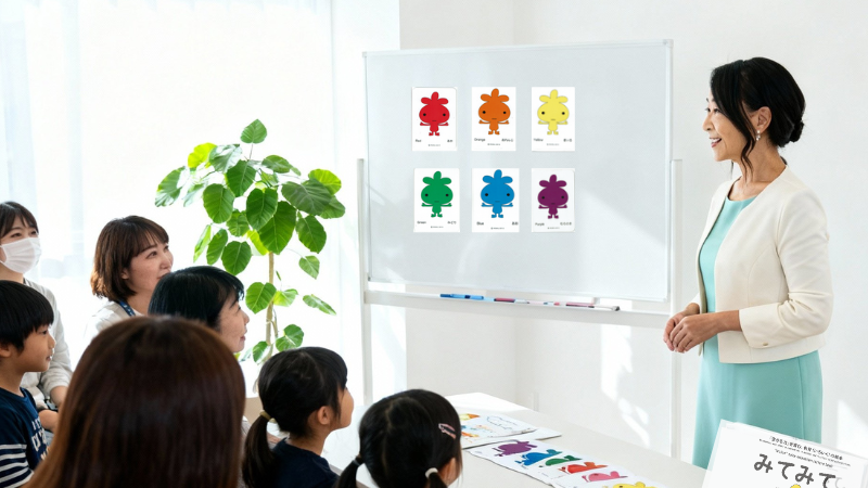 子育て中の方向け 色育講座の様子
