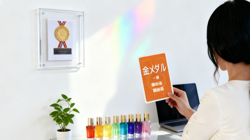 学びを認める金メダルを表すゴールドのインフィニティカード