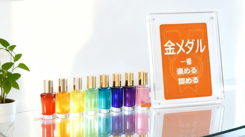 続けてきた自分をほめてあげる金色の「金メダル」の色彩言語カード